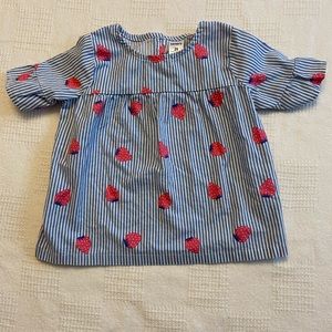 2T girls strawberry blouse